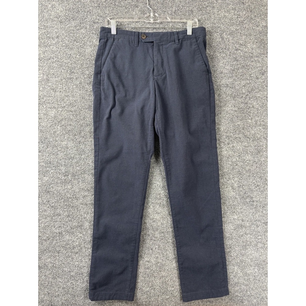 Ted Baker Pants Mens 31R Blue Cotton Stretch Chino‎ Flat Front Casual Trousers